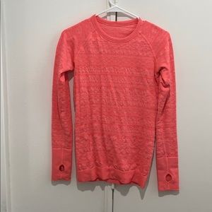 Coral long sleeve lululemon shirt